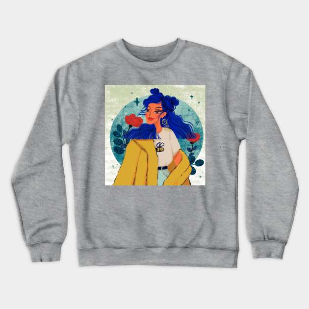 blue hair, don't care Crewneck Sweatshirt by MAGLISHNIMA